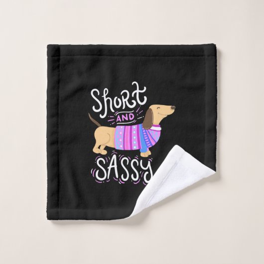 Dachshund Short en Sassy Washandje (Wasdoekje)