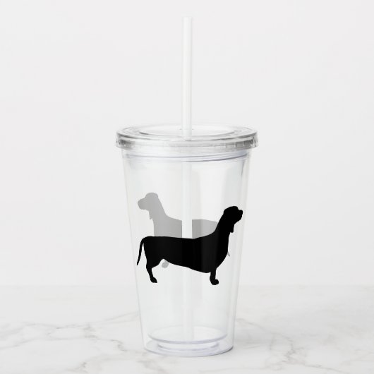 Dachshund Short Hair - Silhouette 1 Acryl Drinkbeker (Voorkant)