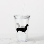 Dachshund Short Hair - Silhouette 1 Acryl Drinkbeker (Achterkant)