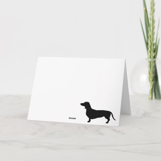 Dachshund Short Hair - Silhouette 1 Bedankkaart (Achterkant)