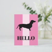 Dachshund Short Hair - Silhouette 1 Briefkaart (Staand voorkant)