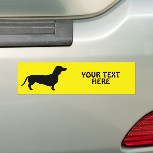 Dachshund Short Hair - Silhouette 1 Bumpersticker (Op auto)