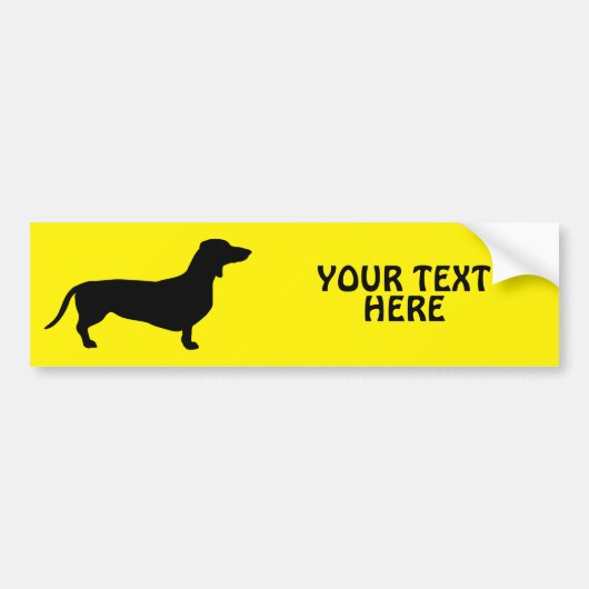 Dachshund Short Hair - Silhouette 1 Bumpersticker (Voorkant)