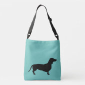 Dachshund Short Hair - Silhouette 1 Crossbody Tas (Achterkant)