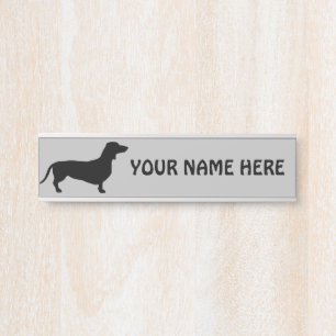 Dachshund Short Hair - Silhouette 1 Deurbordje