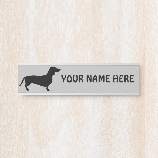 Dachshund Short Hair - Silhouette 1 Deurbordje (Voorkant)