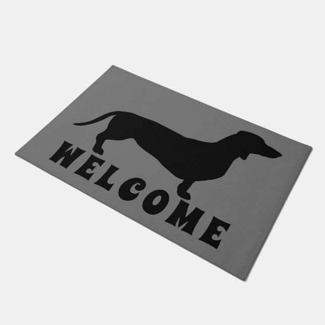 Dachshund Short Hair - Silhouette 1 Deurmat (Schuin)