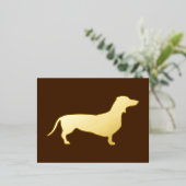 Dachshund Short Hair - Silhouette 1 Folie Feestdagen Briefkaart (Staand Voorkant)