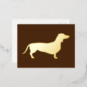 Dachshund Short Hair - Silhouette 1 Folie Feestdagen Briefkaart (Voorkant / Achterkant)