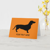 Dachshund Short Hair - Silhouette 1 Kaart (Gele Bloem)