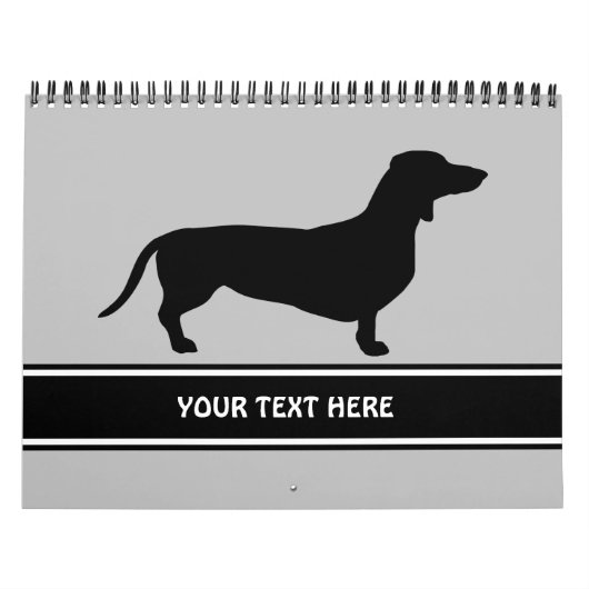 Dachshund Short Hair - Silhouette 1 Kalender (Hoes)