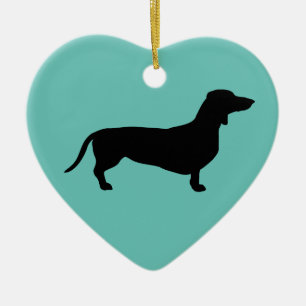 Dachshund Short Hair - Silhouette 1 Keramisch Ornament