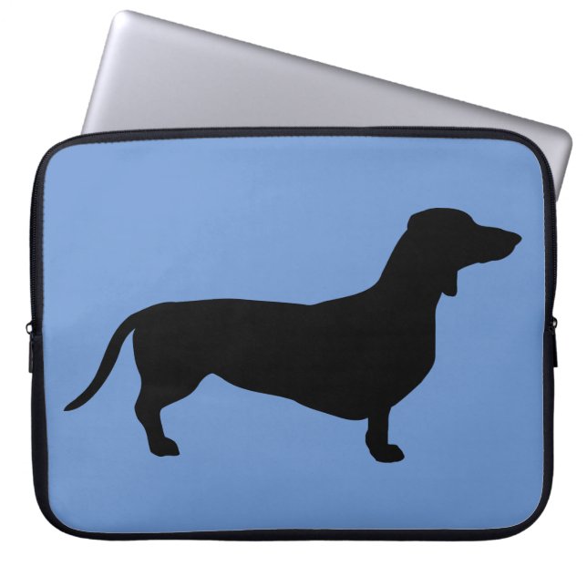 Dachshund Short Hair - Silhouette 1 Laptop Sleeve (Voorkant)