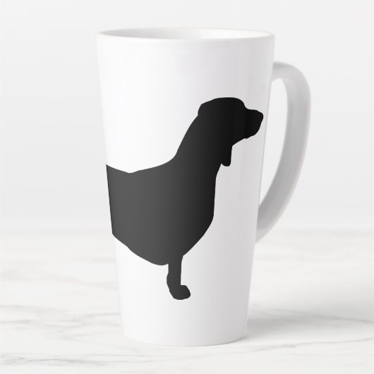 Dachshund Short Hair - Silhouette 1 Latte Mok (Rechterhoek)