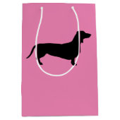 Dachshund Short Hair - Silhouette 1 Medium Cadeauzakje (Voorkant)