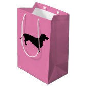 Dachshund Short Hair - Silhouette 1 Medium Cadeauzakje (Achterkant Gekanteld)