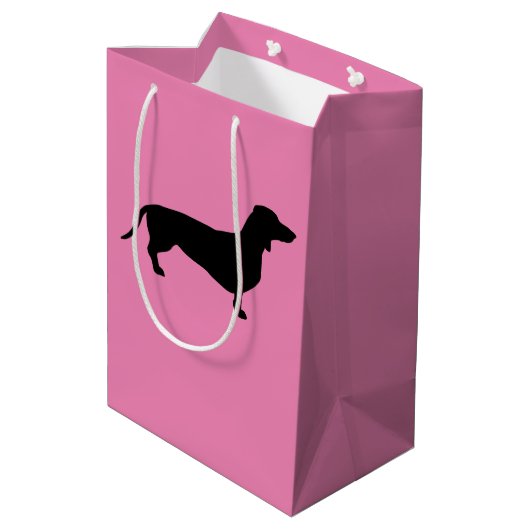 Dachshund Short Hair - Silhouette 1 Medium Cadeauzakje (Achterkant Gekanteld)