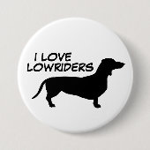 Dachshund Short Hair - Silhouette 1 Ronde Button 7,6 Cm (Voorkant)