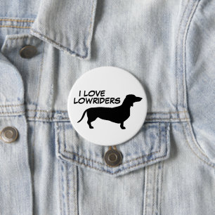 Dachshund Short Hair - Silhouette 1 Ronde Button 7,6 Cm