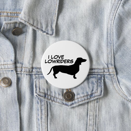Dachshund Short Hair - Silhouette 1 Ronde Button 7,6 Cm (In situ)