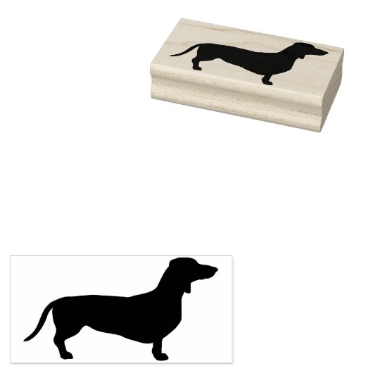 Dachshund Short Hair - Silhouette 1 Rubberstempel (Gestempeld)