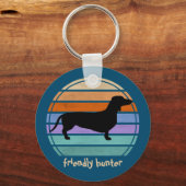 Dachshund Short Hair - Silhouette 1 Sleutelhanger (Voorkant)