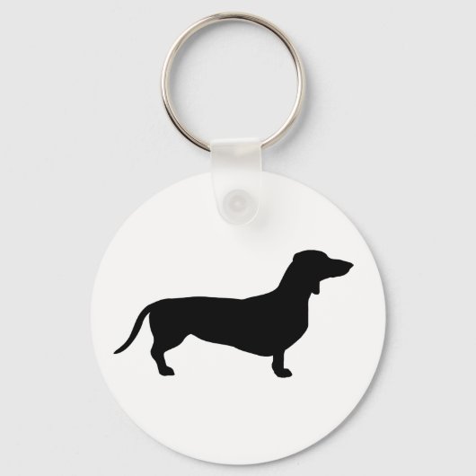 Dachshund Short Hair - Silhouette 1 Sleutelhanger (Voorkant)