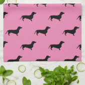 Dachshund Short Hair - Silhouette 1 Theedoek (Gevouwen)