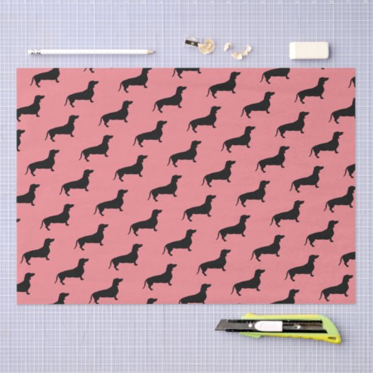 Dachshund Short Hair - Silhouette 1 Tissuepapier (Craft)