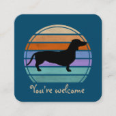 Dachshund Short Hair - Silhouette 1 Vierkante Visitekaartje (Voorkant)