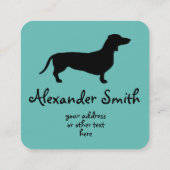 Dachshund Short Hair - Silhouette 1 Vierkante Visitekaartje (Achterkant)
