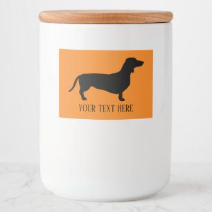 Dachshund Short Hair - Silhouette 1 Voedselcontainer Etiket