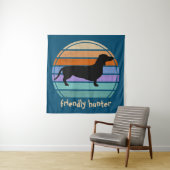 Dachshund Short Hair - Silhouette 1 Wandkleed (In situ)