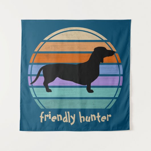 Dachshund Short Hair - Silhouette 1 Wandkleed (Voorkant)