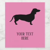 Dachshund Short Hair - Silhouette 1 Wijn Etiket (Enkel label)