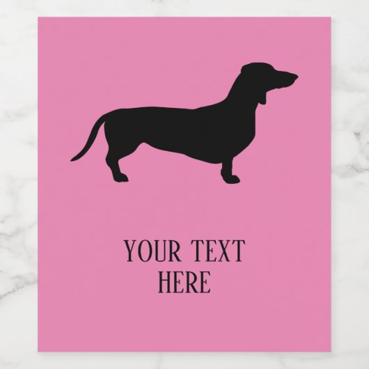 Dachshund Short Hair - Silhouette 1 Wijn Etiket (Enkel label)