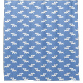 Dachshund Shower Curtain Blue Douchegordijn (Voorkant)