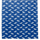 Dachshund Shower Curtain Blue Doxie Bathroom Douchegordijn (Voorkant)