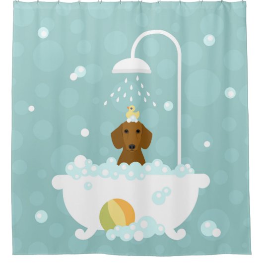 Dachshund Shower Curtain Douchegordijn (Voorkant)