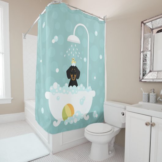 Dachshund Shower Curtain Douchegordijn (In situ)