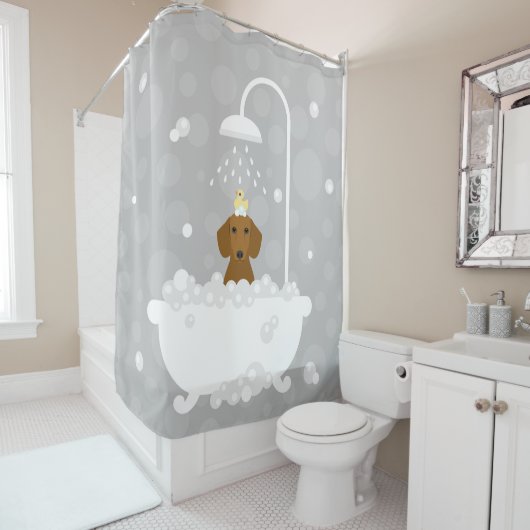 Dachshund Shower Curtain Douchegordijn (In situ)