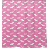 Dachshund Shower Curtain Pink Doxie Bathroom Douchegordijn (Voorkant)