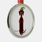 Dachshund Sidney kerstversiering Metalen Ornament (Rechts)