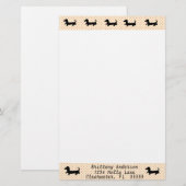 Dachshund Silhouet Briefpapier (Voorkant / Achterkant)
