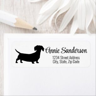 Dachshund Silhouet  Etiket