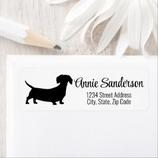 Dachshund Silhouet  Etiket
