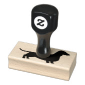 Dachshund Silhouet | Gladde gecoate Wiener Dog Rubberstempel (Stempel)