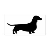 Dachshund Silhouet | Gladde gecoate Wiener Dog Rubberstempel (Afrduk)