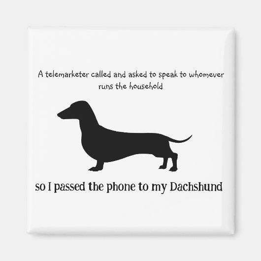 Dachshund Silhouet Grappig Magneet (Voorkant)