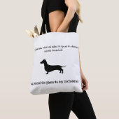 Dachshund Silhouet Grappig Tote Bag (Dichtbij)